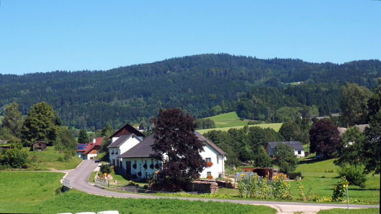 Traberg 953 m, Höf im Vordergrund