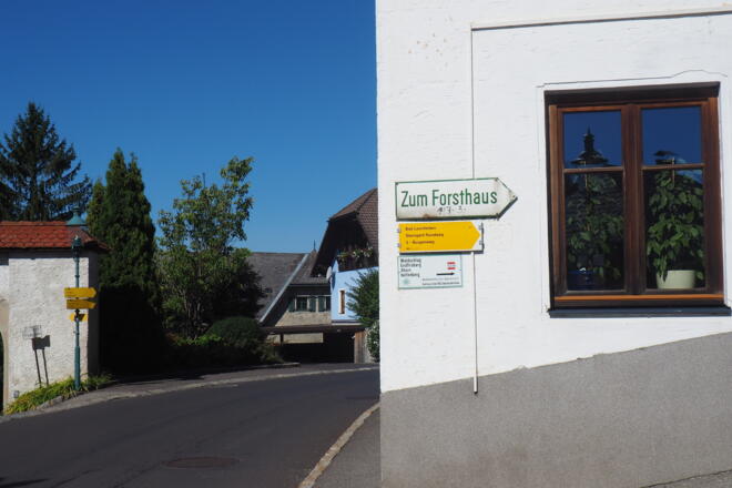 Hier in Waxenberg links ab zum Hochwald 