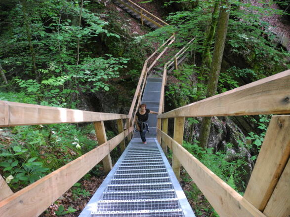 Im Juni 2016 wurde ein großer Teil des Weges durch die Klamm erneuert.