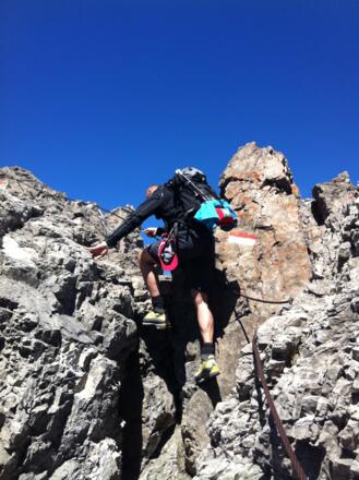 Ein wenig Kraxelei am Gipfel