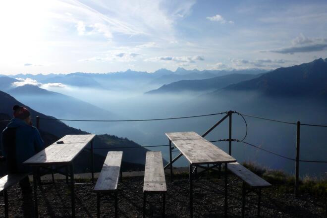 Morgenstimmung auf der Hüttenterrasse