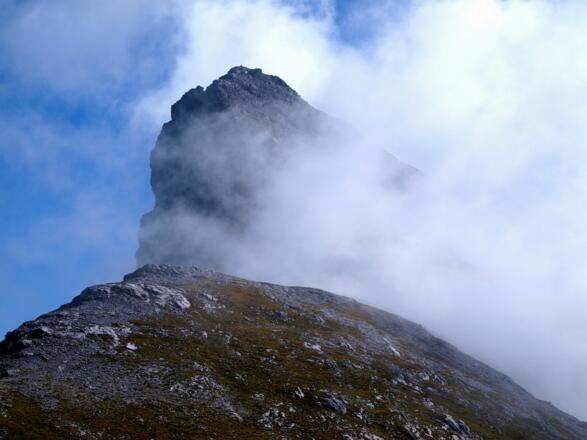 Kl. Solstein 2637 m, noch nebelverhüllt
