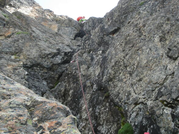 schöner Kamin in der 2. Seillänge