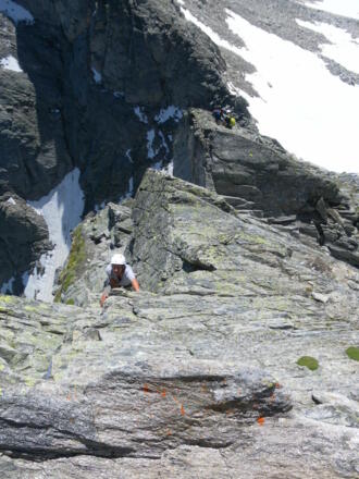 oberer Gratanstieg zum Gipfelfels