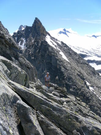 am Felsabsatz vor dem Quergang