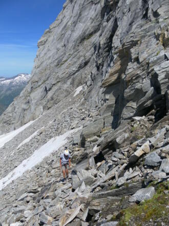Geröllhang zum Einstieg