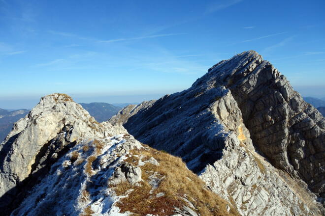 Gratverlauf mit Kl. Pyhrgas und Gratgipfeln