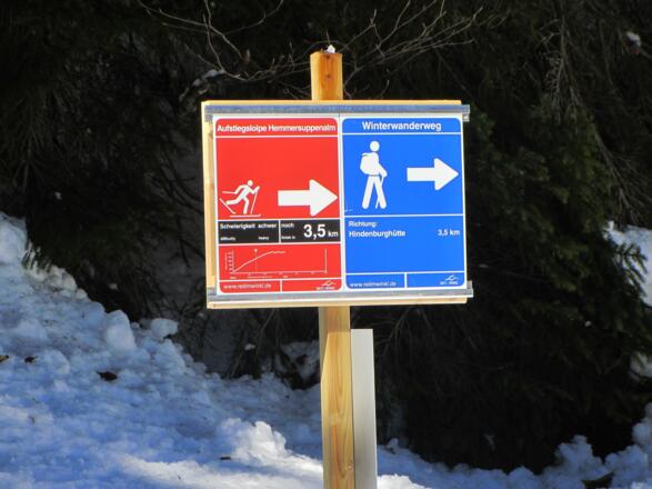 Wegweiser, hier gingen wir nach links!