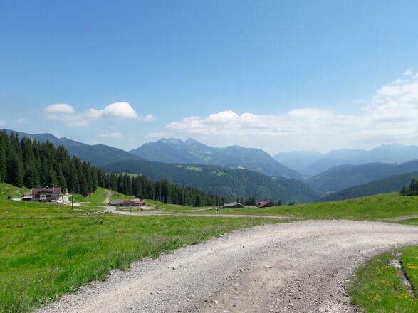Blick zur Möseralm und Sonntagshorn