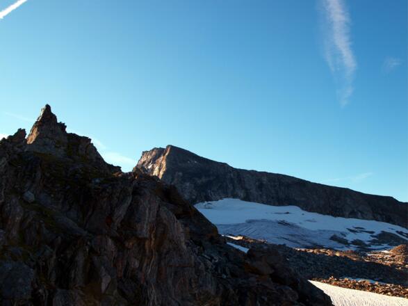 Erster Gipfelblick nach der Scharte