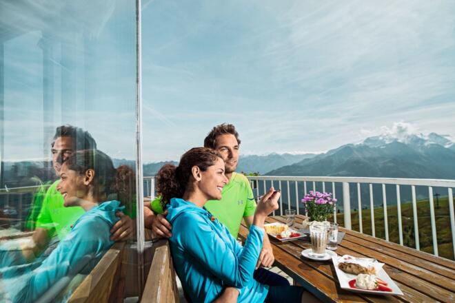 Terrasse auf der schmittenhöhe auf 2000 m - Schmitten Cafe