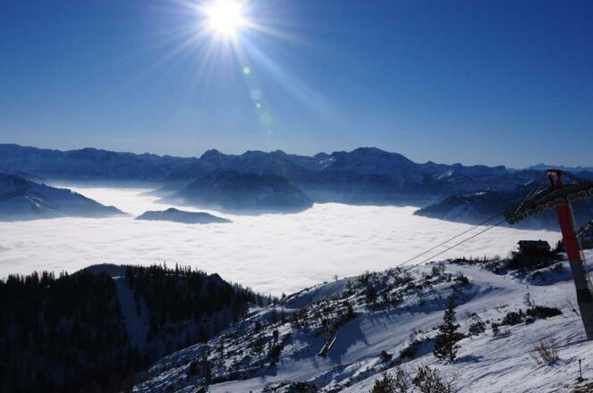 Aussicht auf das Tote Gebirge im Winter