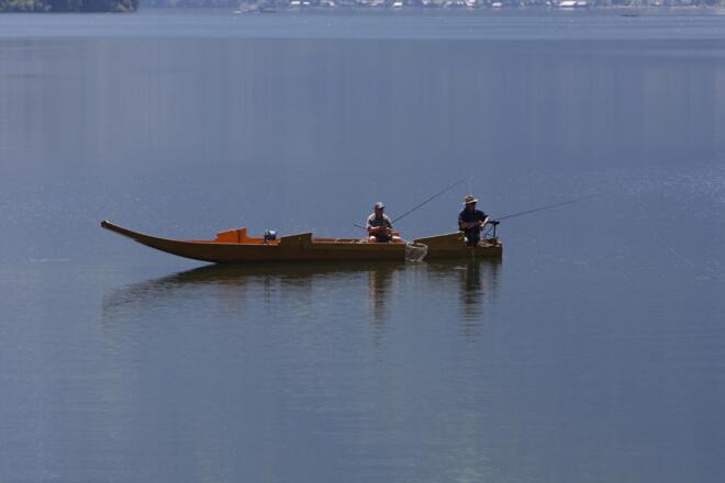 Fischen auf Zille im Hallstättersee