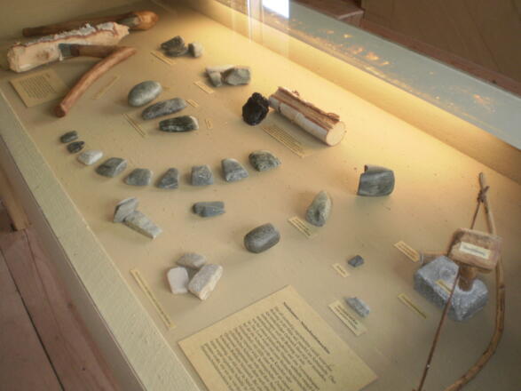 Steinzeitfunde Vitrine