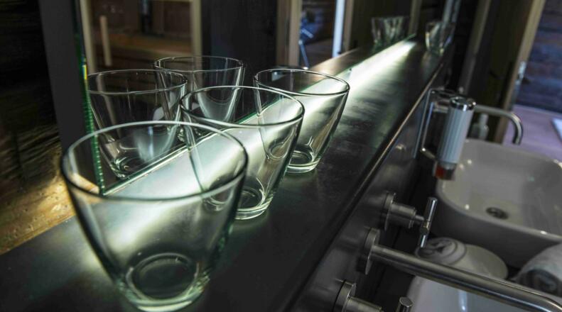 Detailverliebt auch im Bad - das Ferien-Chalet