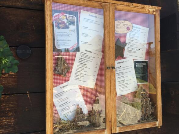 Speisekarte der Sonna-Alp