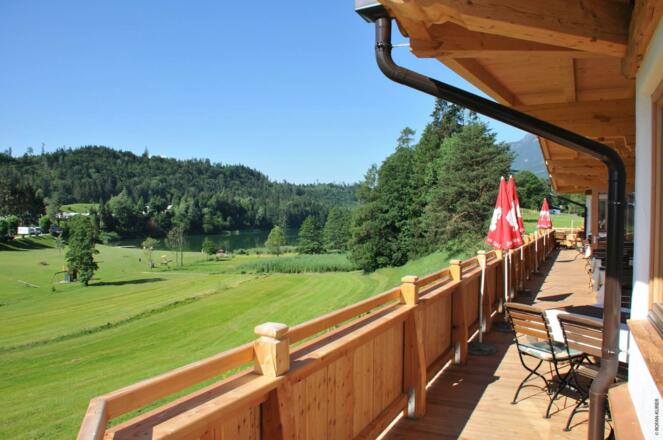 Terrasse Ausblick zum See Haflingerhof