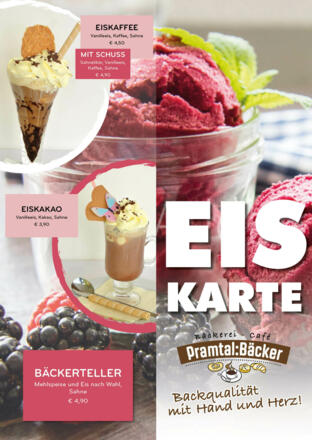Pramtal Bäckerei - Eiskarte