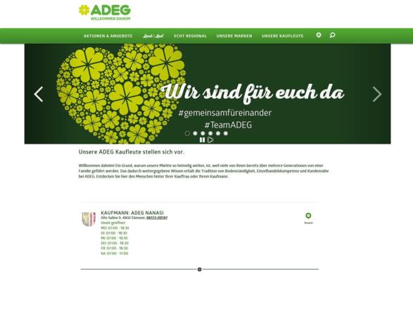 Informationen auf homepage