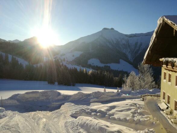 Sonnenaufgang Bauernhaus