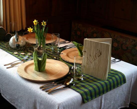 Tischdekoration vom Panoramagasthof Kristberg