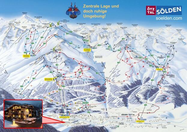 Lage Pension Maier im Pistenplan 2020