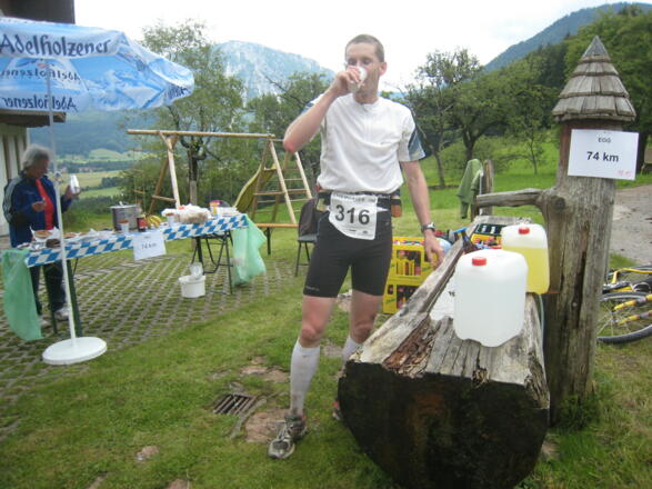 Chiemgauer 100, Verpflegungsstation V8, Egg, Blick zum Rauschberg