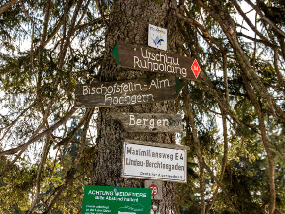 Einen großteil des &quot;über die Chiemgauer&quot; folgt dem E4.