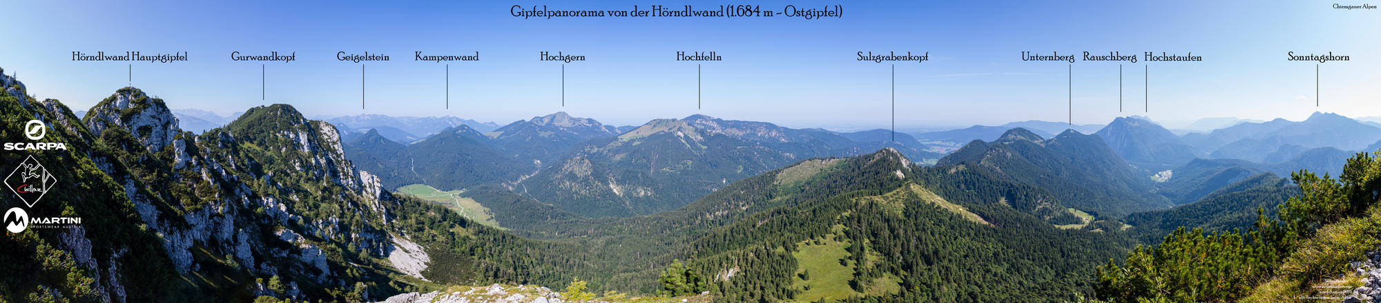 Gipfepanorama vom Herndl Osdgipfe