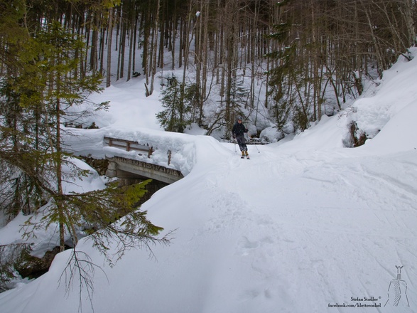 Abfahrt über die Forststraße