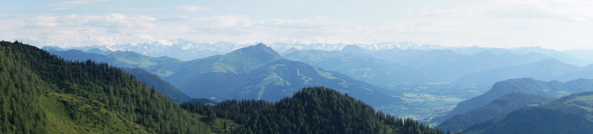 Panorama in die Hohen Tauern und Zillertaler Alpen