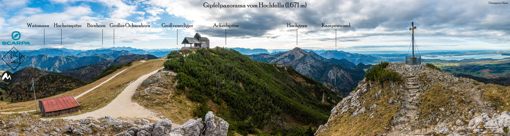 Gipfelpanorama vom Hochfelln.
