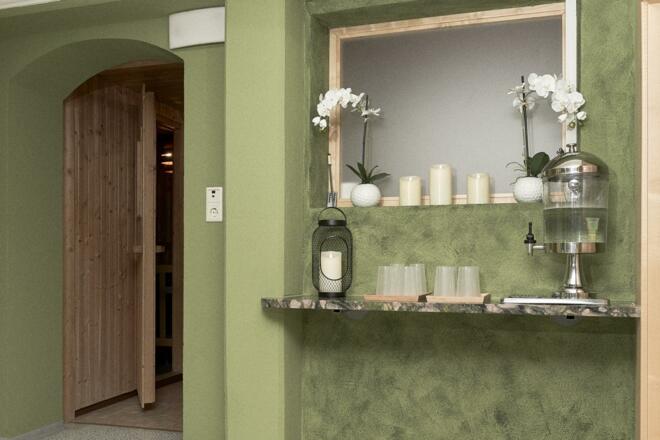 Erfrischungsstation in der Sauna