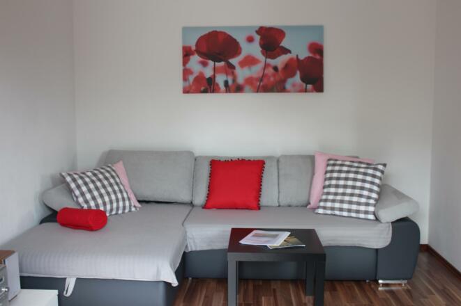 Schlafcouch im Wohnzimmer