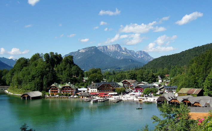 Blick vom Café Malerwinkel auf den Königssee
