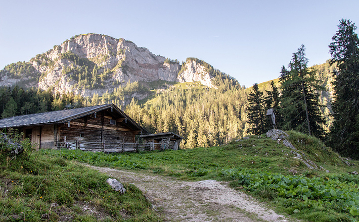 Die Gotzentalalm auf dem Weg zur Gotzenalm