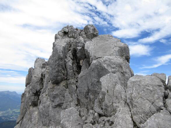 die letzten Meter exponiert zum 2. Watzmannkind (sieht schlimmer aus, als es ist)