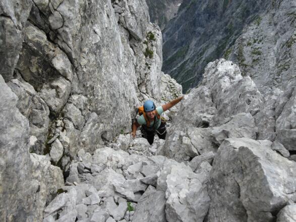 zuerst in einer Rinne...