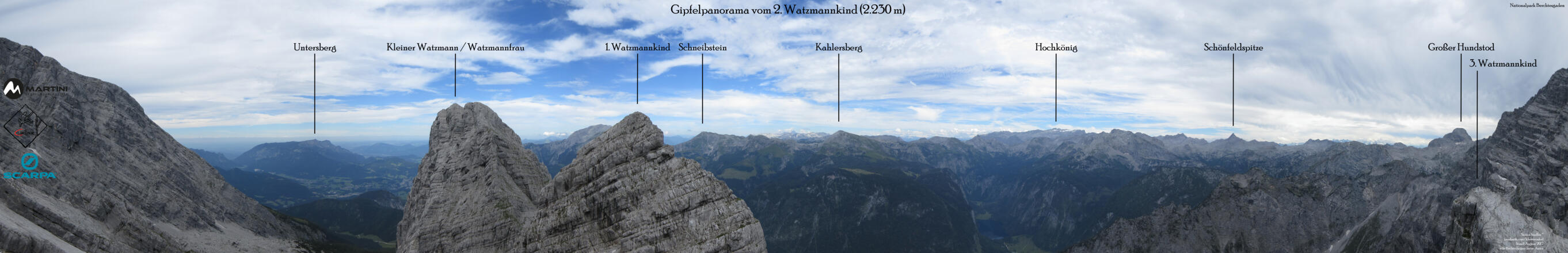 Gipfelpanorama vom 2. Watzmannkind