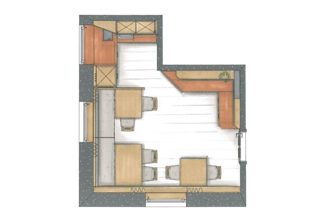Skizze vom neuen Frühstücksraum