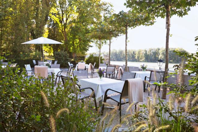 Toller Gastgarten direkt am Inn