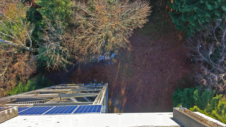 35 Meter Tiefblick von der Göblberg-Aussichtswarte