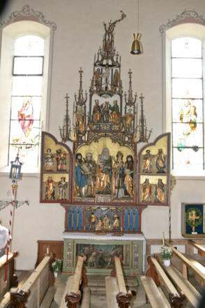 Kirche Bartholomäberg Detail Bergknappenaltar