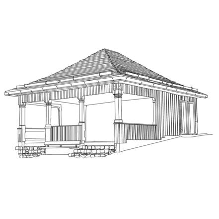 Tanzlaube im Dorfzentrum von Schwarzenberg