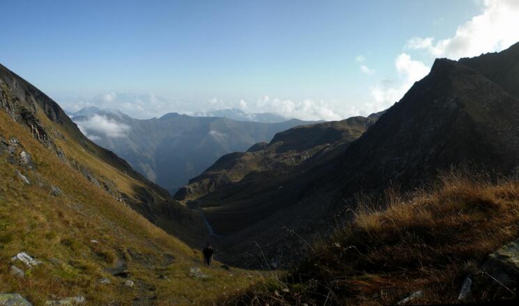 Blick ins Kar von der Grünkarscharte