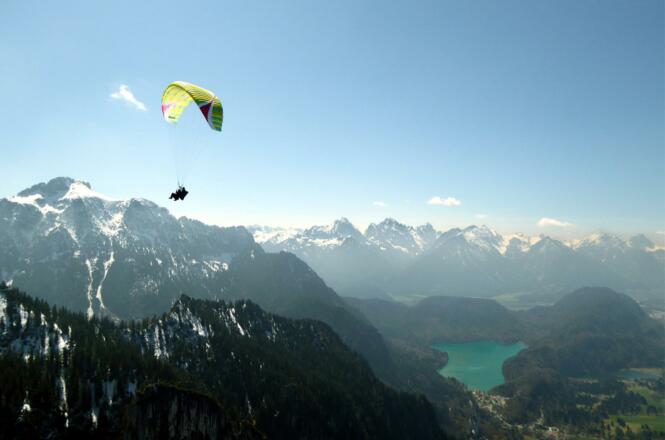 Tandemflug am Tegelberg mit Säuling und Alpsee