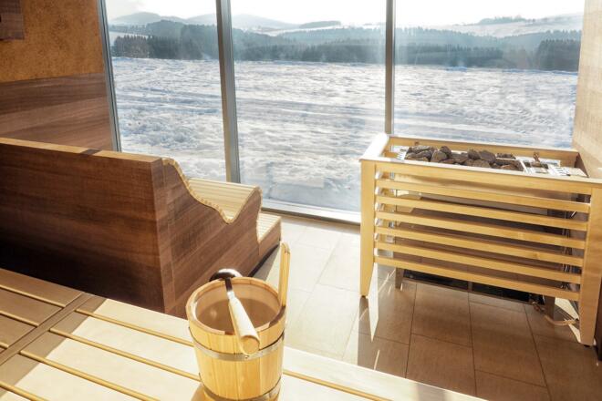 Panoramasauna im Winter