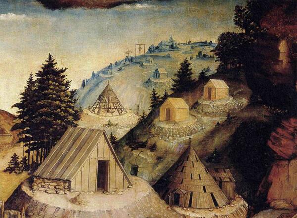 Bergbaulandschaft mit Pingenbergbau