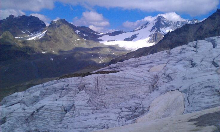 Ochsentaler Gletscher mit Dreiländerspitze