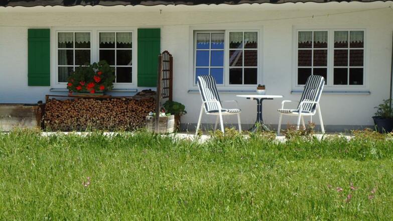 Sitzecke Terrasse - Gästehaus Schmid in Fischen